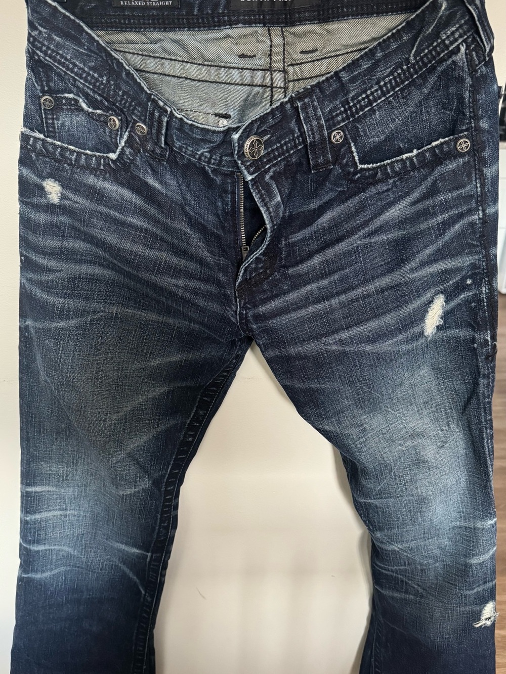 Affliction Black Premium Relaxed Straight Jeans 32 Men